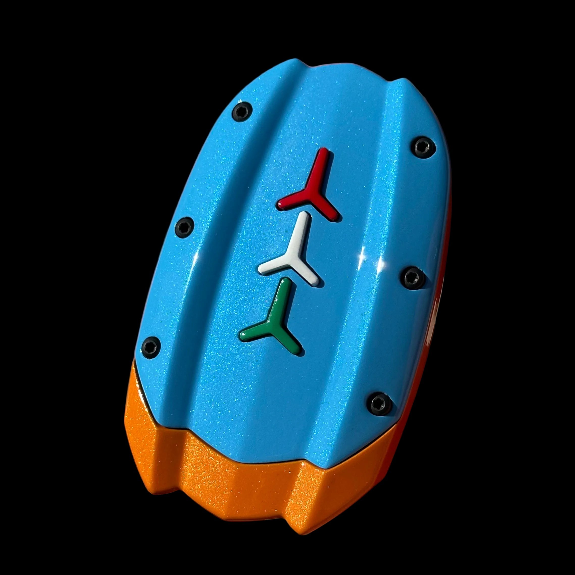 Arancio Borealis and Blu Cepheus Lamborghini Aventador SV Custom Key Cover